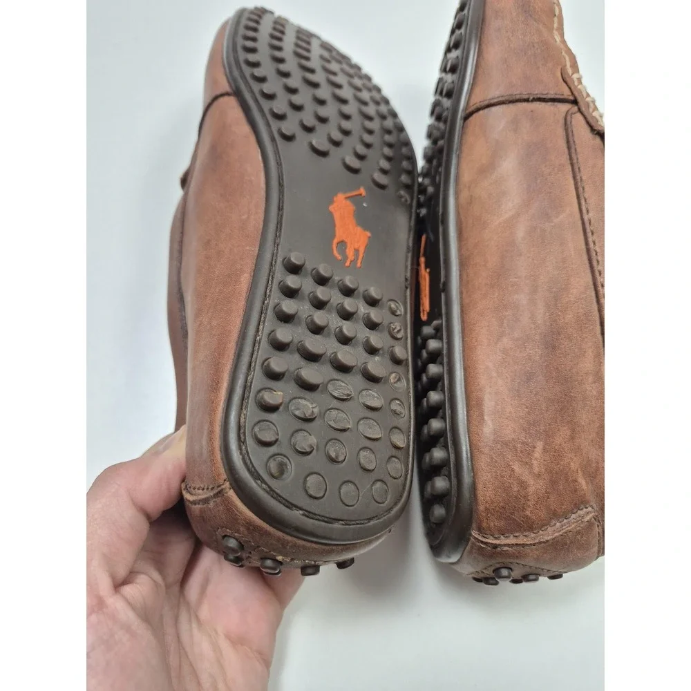 Polo Ralph Lauren Woodley Shoes Mens Size 8.5 D Brown Leather Loafers Driving